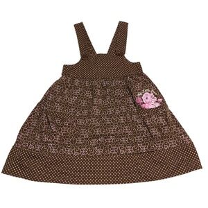 2008 My Little Pony Girls Jumper Dress Sz 6 6X Polka Dot Y2K Vintage Embroidered